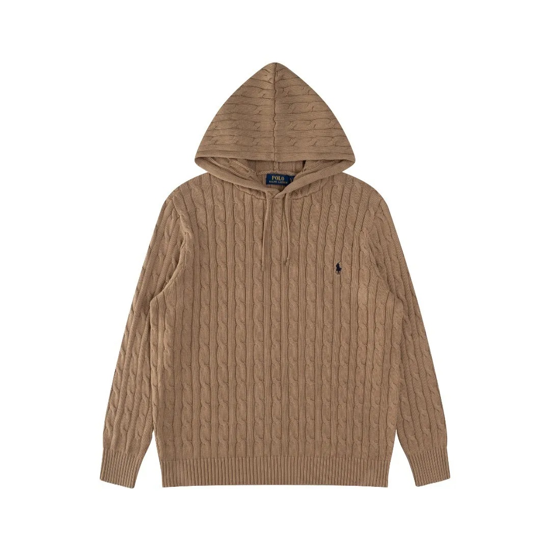 P216 RALPH LAUREN Six-color classic small label embroidery hooded long-sleeved pullover knitted sweater top for men and women. Pure original high-density LOGO embroidery on the chest, original 1:1 customized tag accessories. Made of pure cotton yarn and multi-knitted, pure cotton is skin-friendly and comfortable, small label war horse embroidered twist button hooded sweater🐎High quality. Follow the blogger to learn how to wear it! Let’s buy a Ralph Lauren cable sweater. It’s a super hard-to-find series after it became popular. It’s hard to find one on the official website. It’s simple and practical, has a lazy and loose feel, soft and delicate feel, and has a loose fit. Whether worn alone or layered, you can wear a simple one to create different styles of fashion!   Six colors Color: White Yellow Gray Brown Navy Black Size: S M L XL
